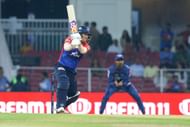 Delhi Capitals skipper David Warner plays a shot against Lucknow Super Giants in IPL 2023 (Image Courtesy: Twitter/IPL)